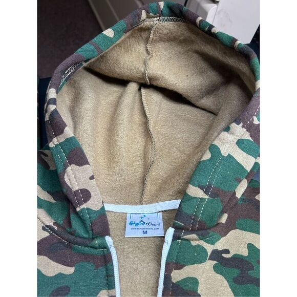 Skyline Wears Camouflage Hooded Jumpsuit Pajamas Pockets Size M Unisex - Picture 11 of 12